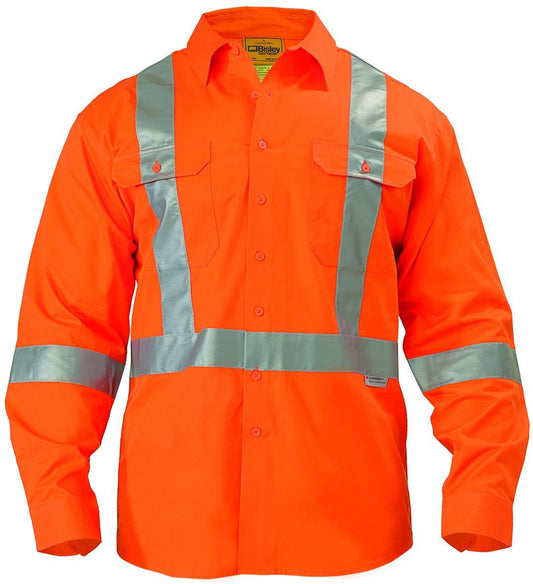 Bisley 3M X Taped Hi Vis Drill Shirt - Long Sleeve-(BS6156T)