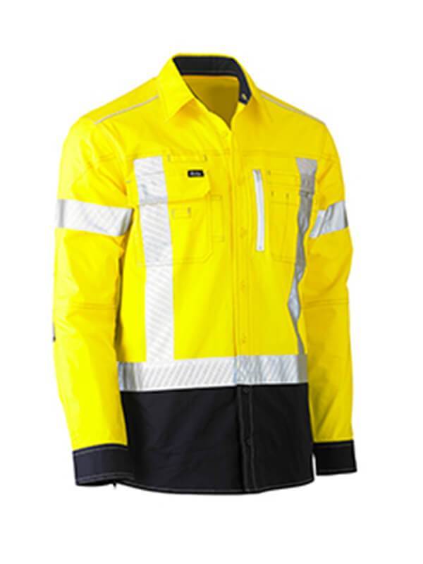 Bisley Flex & Move Tone HI Vis Stretch Utility Shirt-Long Sleeve (BS6177XT)