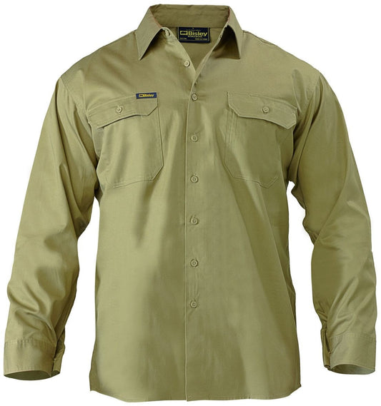 Bisley Cool Lightweight Drill Shirt - Long Sleeve-(BS6893)