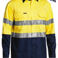 Bisley 2 Tone Hi Vis Gusset Cuff Shirt 3M Reflective-L/S 4 Pack-(BS68964P)