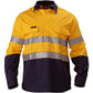 Bisley Indura® Ultra Soft® Fire Retardant 2 Tone Hi Vis Drill Shirt 3M FR Reflective Tape - Long Sleeve-(BS8002)