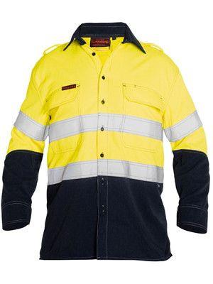 Bisley  Tencate Tecasafe® Plus Taped 2 Tone Hi Vis Fr Vented Long Sleeve Shirt-(BS8082T)