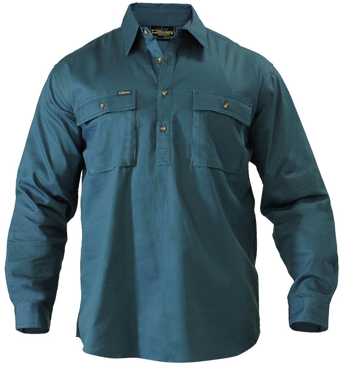 Bisley Closed Front Cotton Drill Shirt - Long Sleeve-(BSC6433)