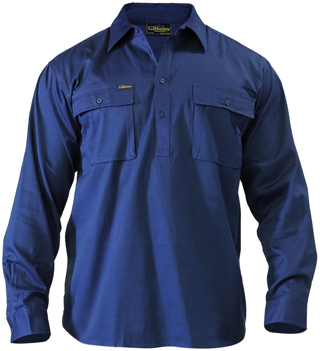 Bisley Closed Front Cotton Drill Shirt - Long Sleeve-(BSC6433)
