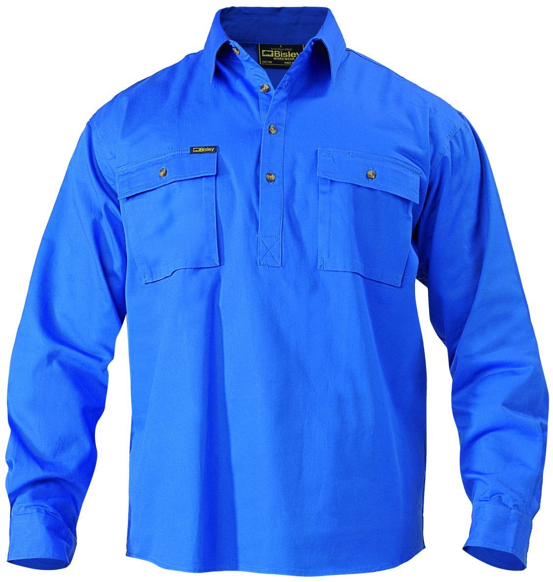 Bisley Closed Front Cotton Drill Shirt - Long Sleeve-(BSC6433)