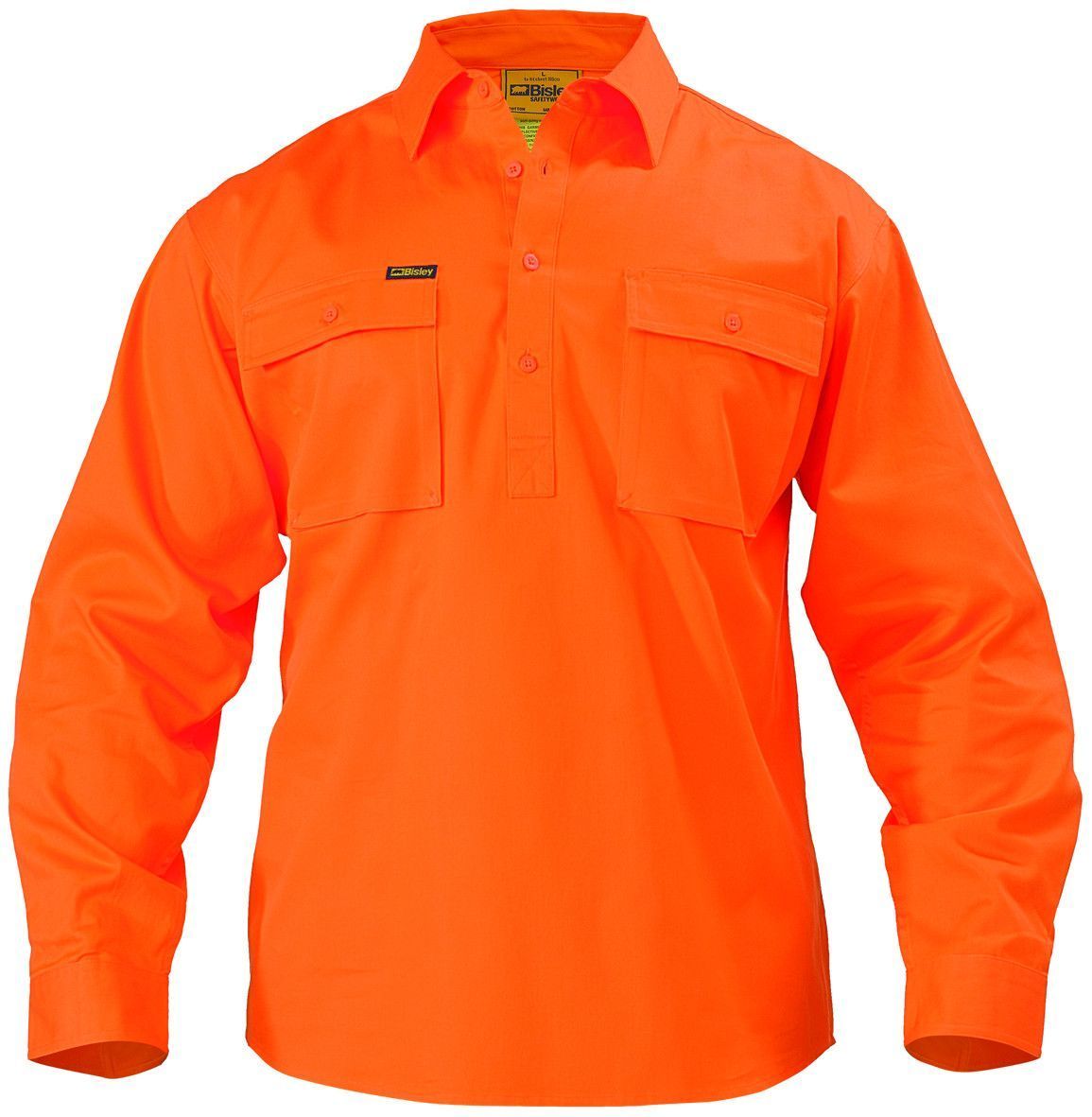 Bisley Closed Front Cotton Drill Shirt - Long Sleeve-(BSC6433)