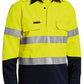 Bisley Tencate Tecasafe® Plus Taped Two Tone Hi Vis Closed Front Vented Shirt - Long Sleeve-(BSC8075T)