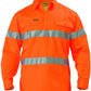 Bisley Hi Vis Closed Front Drill L/S Shirt 3M Reflective Tape-(BTC6482)