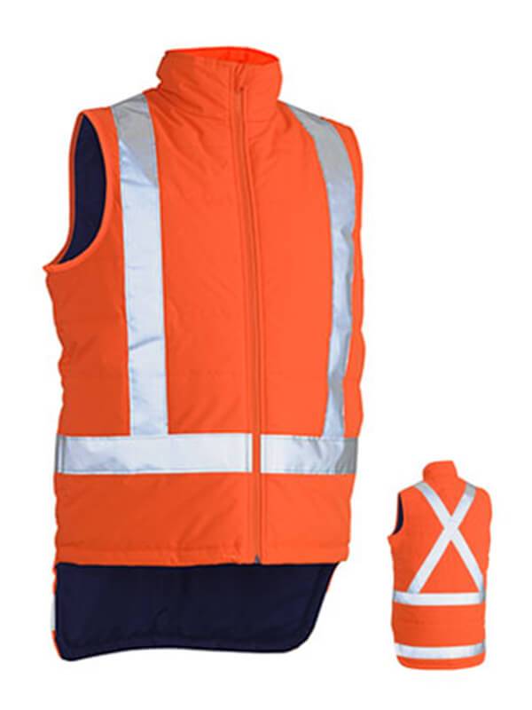 Bisley TTMC-W X Taped Hi Vis Puffer Vest(BV0379XT)