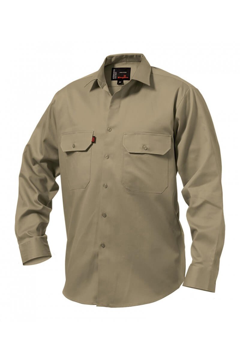 King Gee Long Sleeve Open Front Drill Shirt (K04010)
