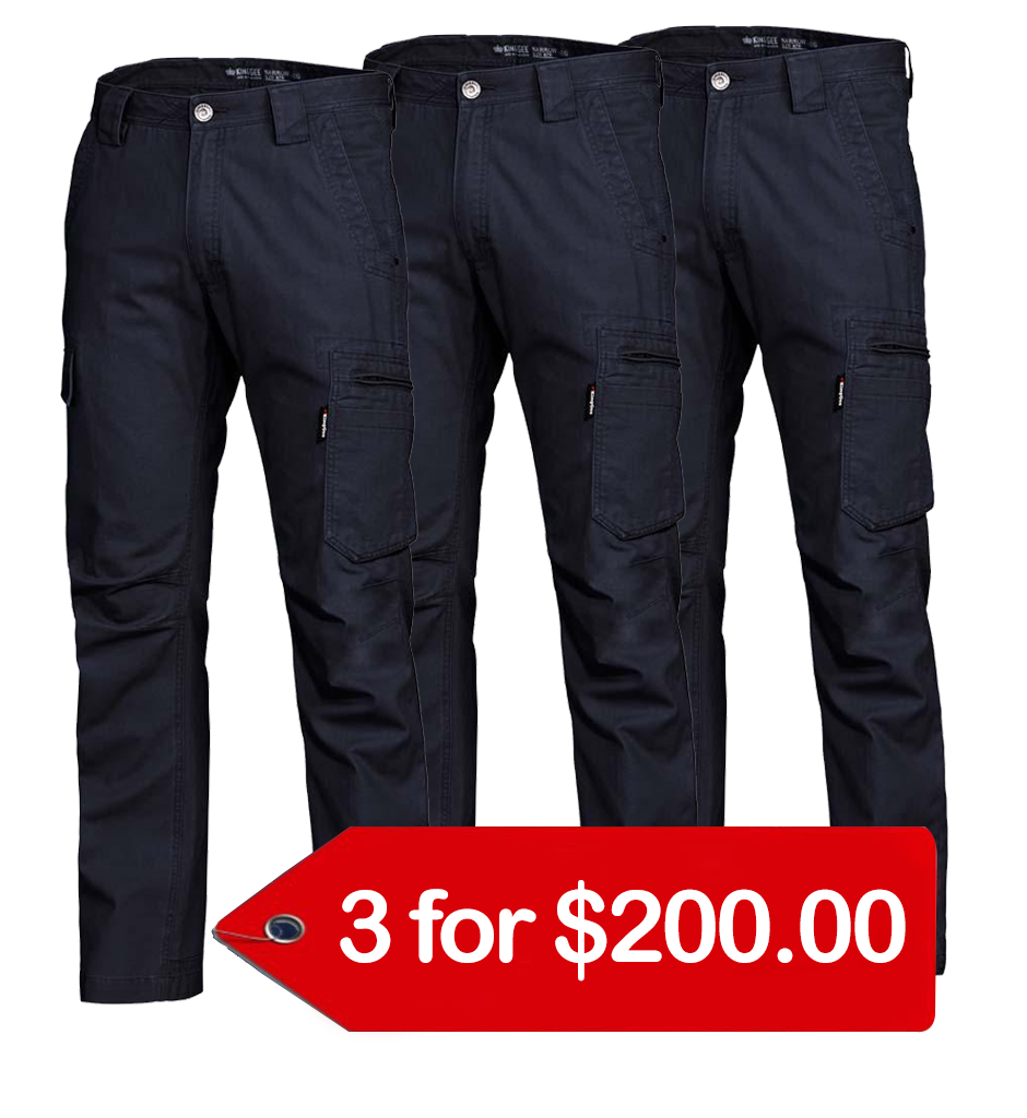 King Gee Narrow Tradie Pant (K13280-1)-3 Packs