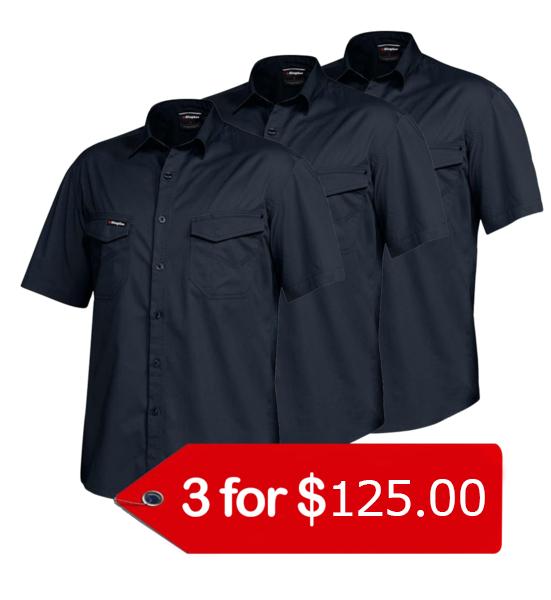 King Gee Tradies Shirt S/S (K14355-1)-3 Pack