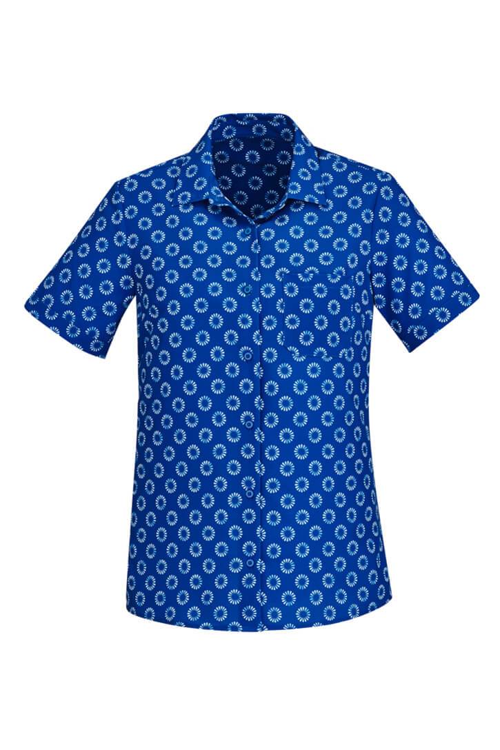 Biz Collection Womens Florence Daisy Print Short Sleeve Shirt (CS948LS)