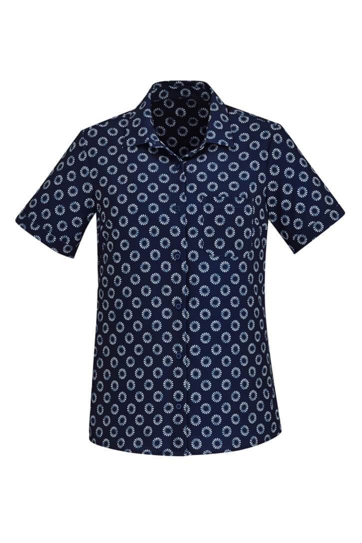 Biz Collection Womens Florence Daisy Print Short Sleeve Shirt (CS948LS)