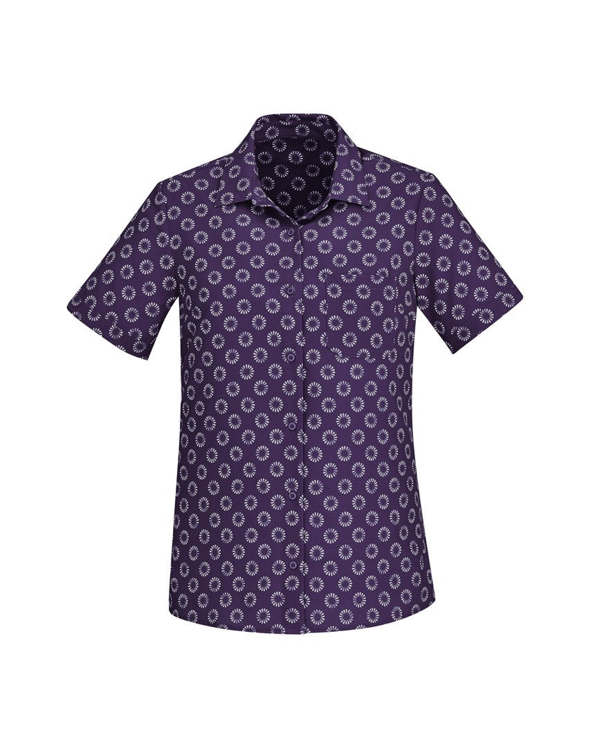 Biz Collection Womens Florence Daisy Print Short Sleeve Shirt (CS948LS)