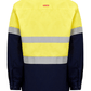 Hard Yakka Hi Vis L/Slv H/Weight Closed Front 2 Tone Cotton Drill Shirt W/Tape (Y04615)