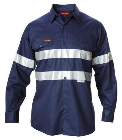 Hard Yakka Hi-visibility Cotton Drill Shirt With 3m Tape Long Sleeve (Y07227)