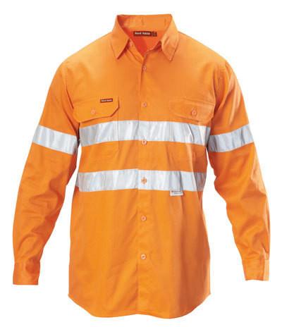 Hard Yakka Hi-visibility Cotton Drill Shirt With 3m Tape Long Sleeve (Y07227)