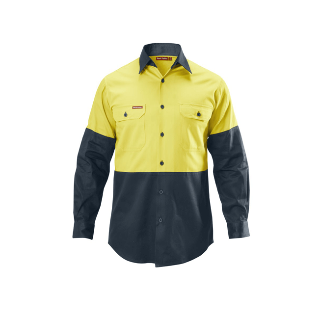 Hard Yakka  Hi-visibility Two Tone Cotton Drill Shirt Long Sleeve (Y07982)