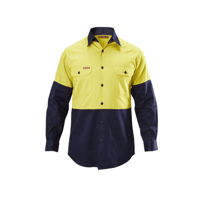 Hard Yakka  Hi-visibility Two Tone Cotton Drill Shirt Long Sleeve (Y07982)