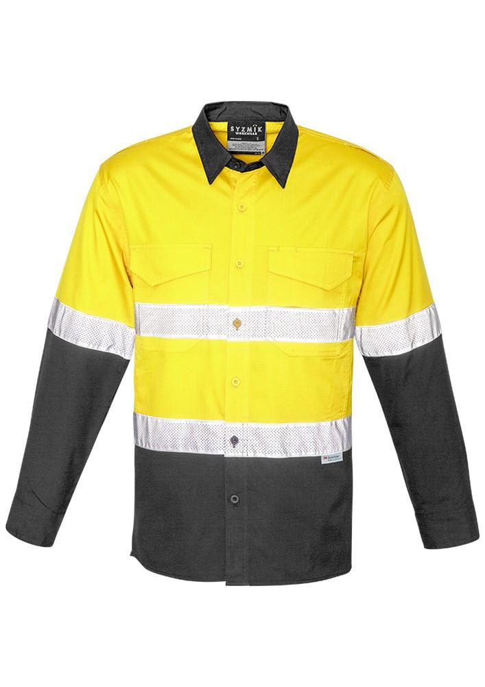 Syzmik Mens Rugged Cooling Taped Hi Vis Spliced Shirt (ZW129)