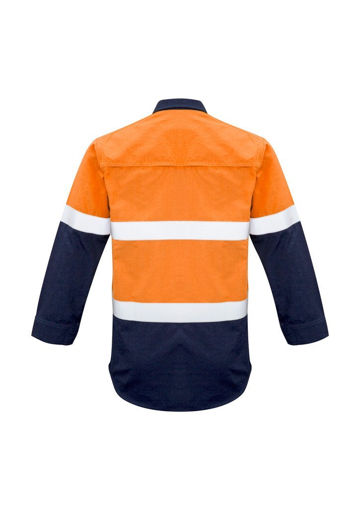 Syzmik Mens Red Flame Hi Vis Shirt - Hoop Taped (ZW132)