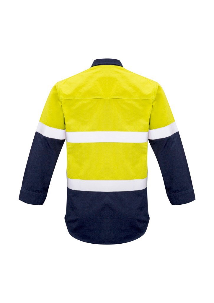 Syzmik Mens Red Flame Hi Vis Shirt - Hoop Taped (ZW132)