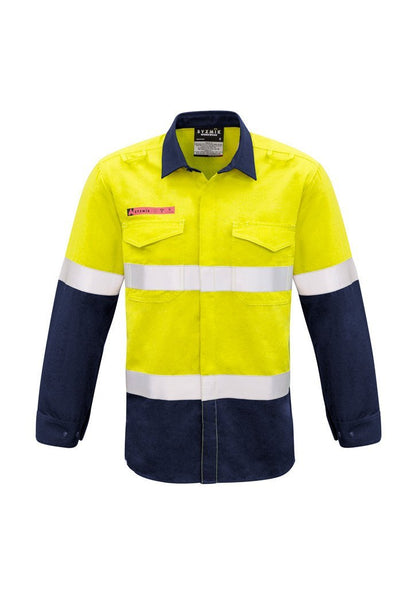 Syzmik Mens Red Flame Hi Vis Shirt - Hoop Taped (ZW132)