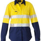 Bisley 3m Taped 2 Tone Womens Hi Vis Industrial Cool Vent Shirt-(BL6448T)