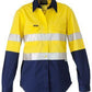 Bisley 3m Taped 2 Tone Womens Hi Vis Industrial Cool Vent Shirt-(BL6448T)