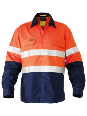 Bisley 3m Taped 2 Tone Hi Vis Mens Industrial Cool Vent Shirt-(BS6448T)