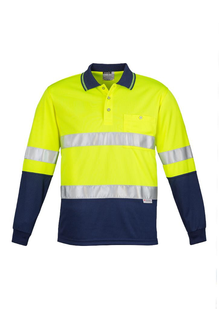 Syzmik Mens Hi Vis Spliced Polo - Long Sleeve Hoop Taped (ZH235)