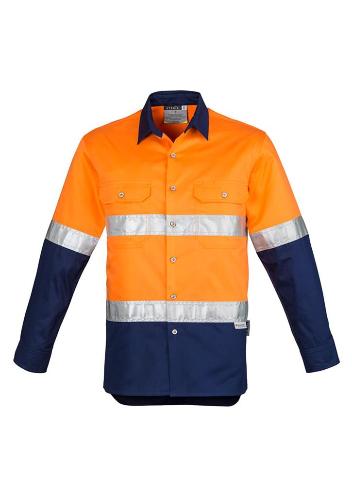 Syzmik Mens Day/night Industrial Shirt - Hooped (ZW123)