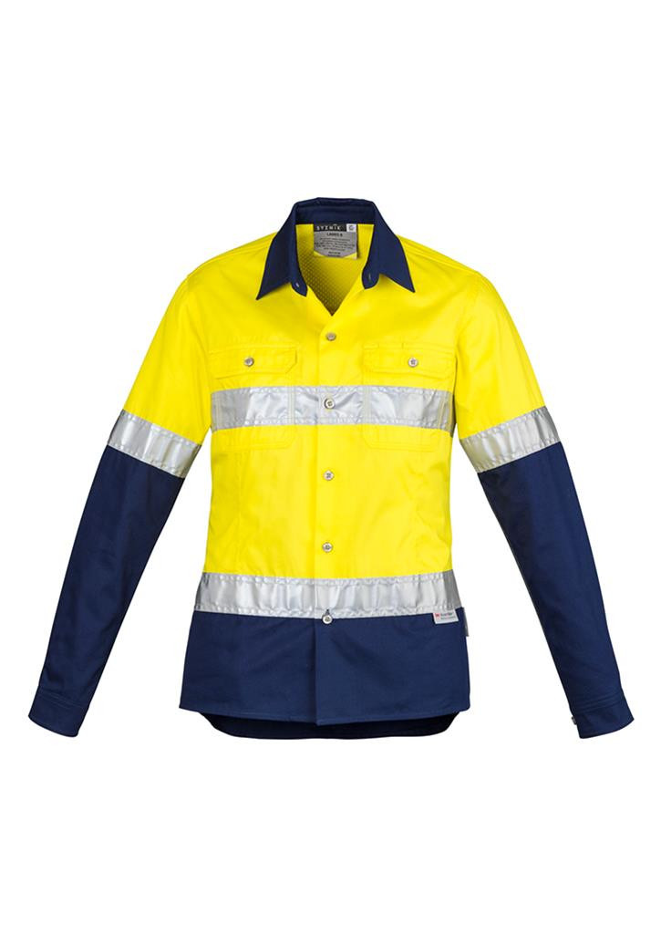 Syzmik Womens Day/night Industrial Shirt - Hooped (ZWL123)